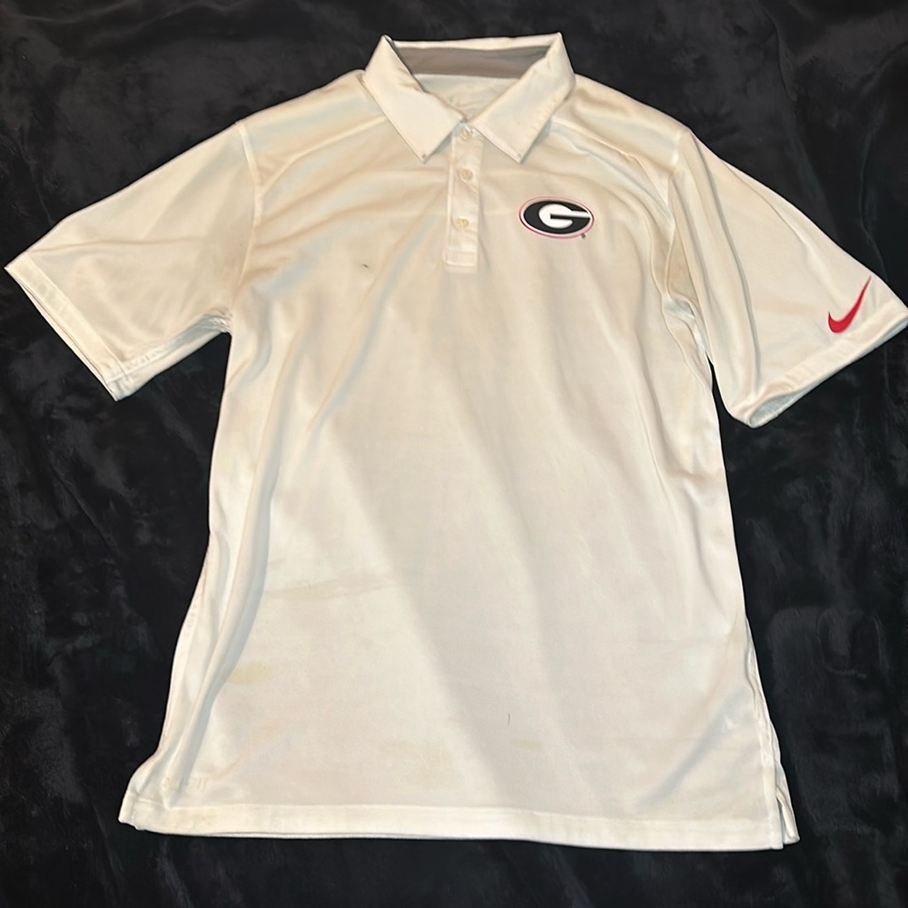 UGA (University of Georgia) Nike Polo white tee